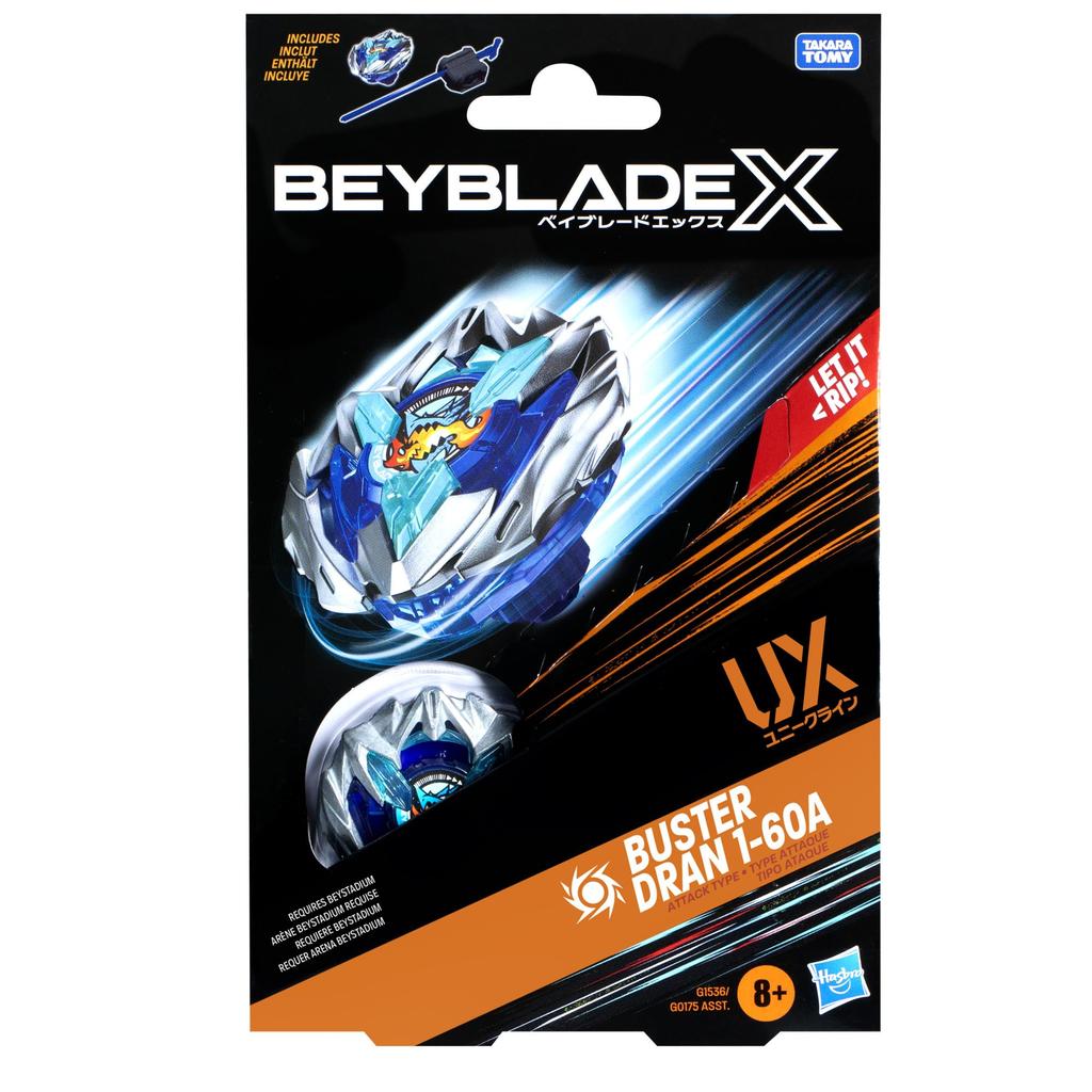 Beyblade X Buster Doran UX Pacchetto Starter con Beyblade di Tipo Attacco e Beyblade da Battaglia Autentici Takara Tomy per Ragazzi e Ragazze 1-60A Lanciatore; Gioco/Giocattolo 8+