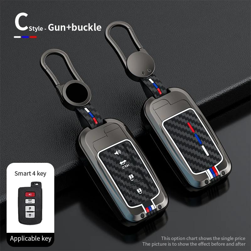 Zinc Alloy Car Key Case Cover For Toyota Camry Corolla RAV4 Highlander Avalon 2015 - 2017 Smart Control Protector Shell Holder