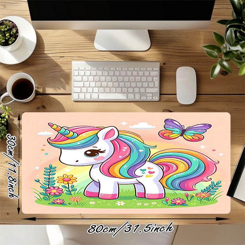 1PC unicorn butterfly Oversized Mouse Pad - Non-Slip Rubber Base Perfect for Office School Esports Home Decor Desk Mat 315A