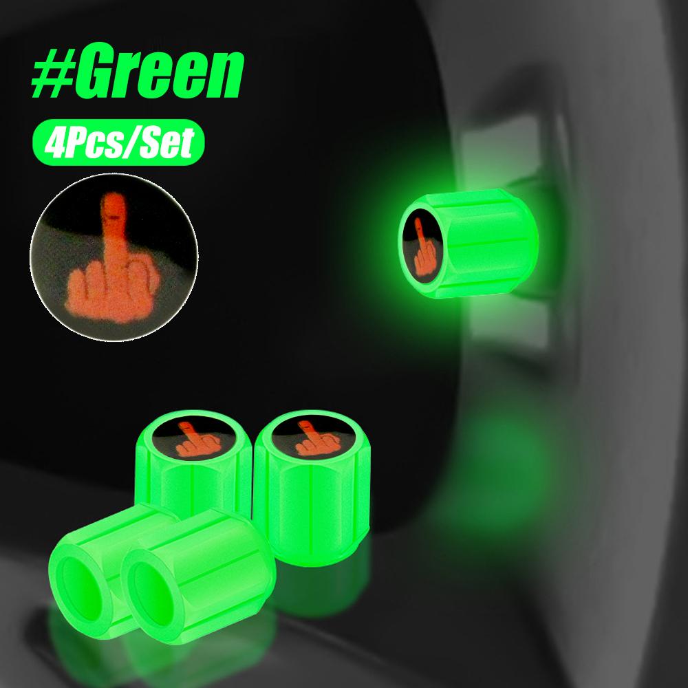 Fluorescent Tire Valve Stem Caps, Luminous Auto Wheel Air Valve Cap,Universal Decoration Accessories for Car/Bike/Motorcycles