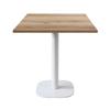 Table 70 X 70 Cm - Model Round White Leg Delano Oak