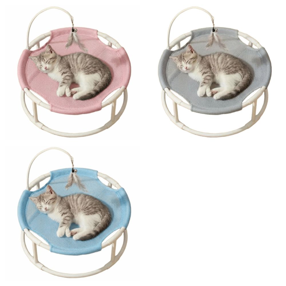 Pet Supplies Elevated Frame Cat Elevated Bed Breathable Round Cat Hammock Moisture-proof Washable Cat Sleeping Bed Universal