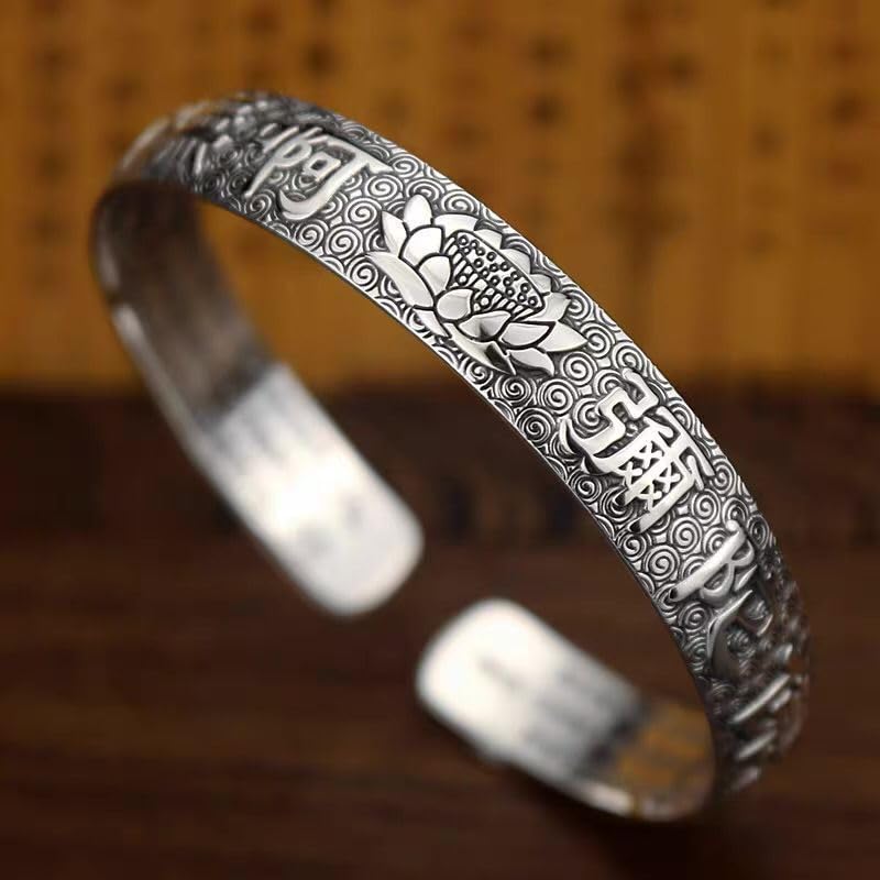 Armbånd for Mantra Hjerte Pixiu Kobber Beskyttelse fra God Guddommelig Mote Gave Kvinner, Sølv, Armbånd, Sutra, Amulett, Buddhisme, Gravert, Armbånd,