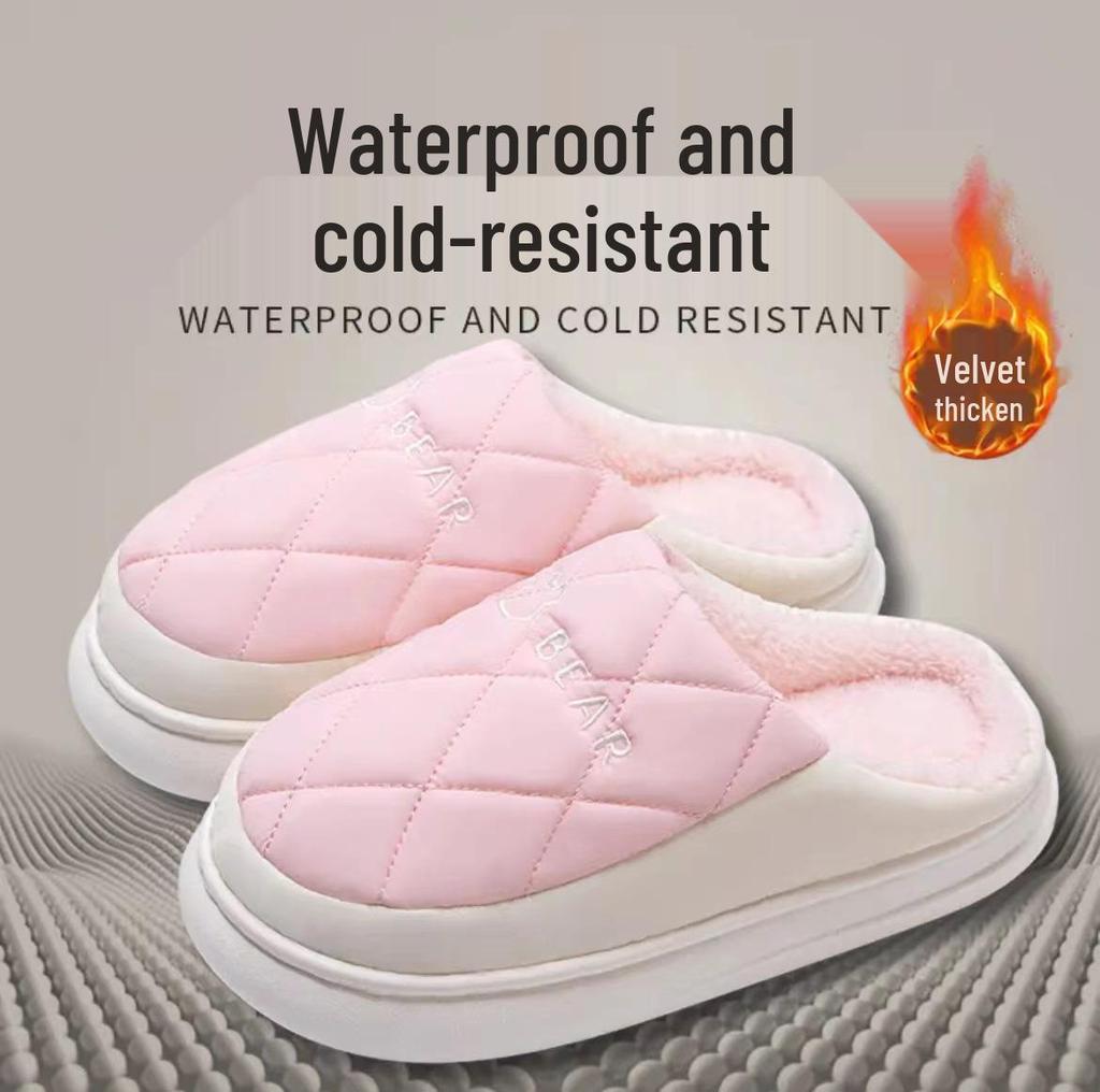 Warm Furry Non-Slip Winter Cotton Slippers with Thick Sole for Men & Women