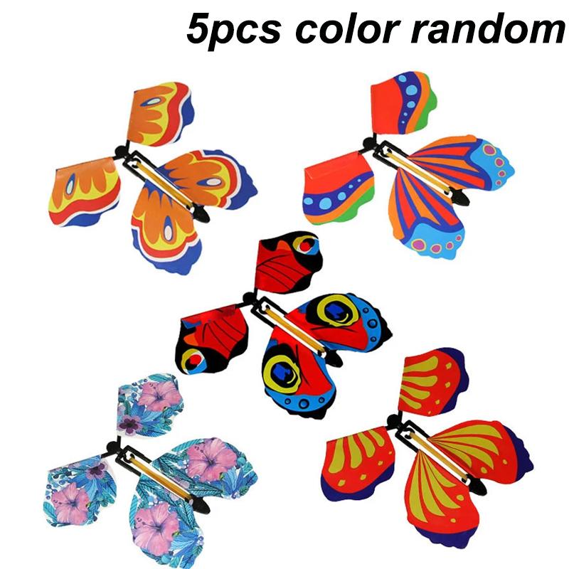 1-30PCS Random Magic Flying Butterfly In The Book Rubber Band Wind Up Toy Internet Celebrity Butterfly Simulation Party Gift