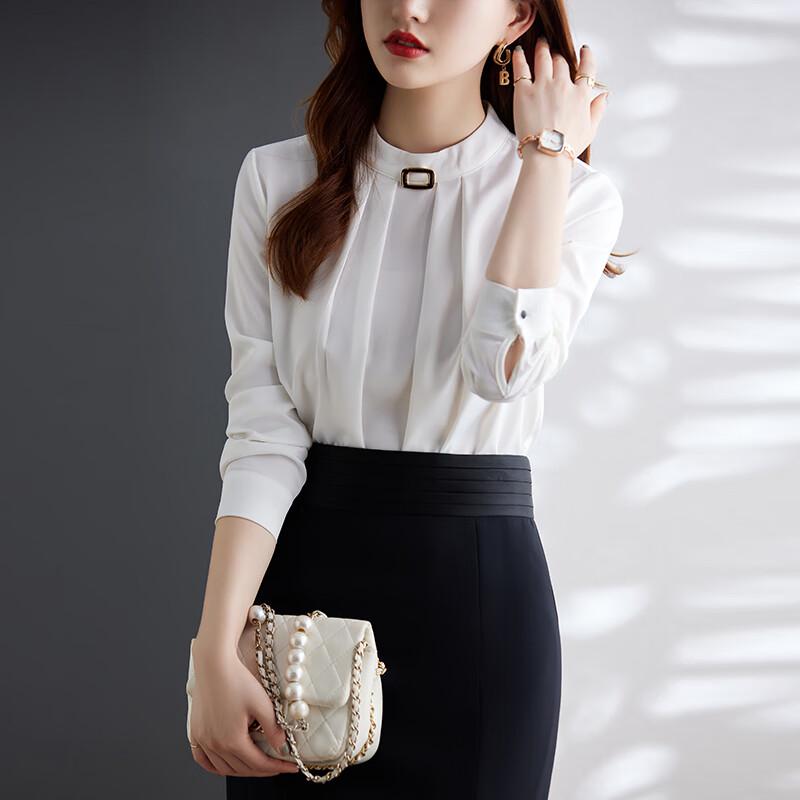 Camicia Professionale da Donna a Maniche Lunghe con Collo Alto Teluoman