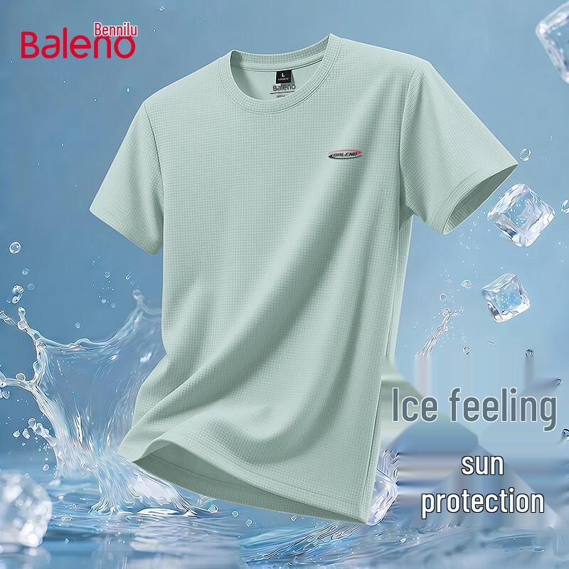 Baleno Men s Ice Silk Breathable Crew Neck Short Sleeve T-Shirt L