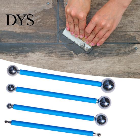 Sturdy Caulk Finishing Tool 4Pcs Convenient Tile Pressed Ball Double Head Improve Efficiency Helpful Solid Grout Repairing Stick for Home