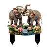Cute Animal Garden Stake, 2D Acrylic Chickens Elephants Yard Art Stake, Waterproof Outdoor Squirrel Decoration for Lawn Flower Bed Planter Decor