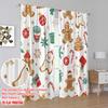2 szt., drukowanie płaskie 2D Popularne Zasłony Świąteczne Ciasteczka Świąteczne Prezenty (4) Trwały poliester (bez pręta) Wszechstronny All Ldeal