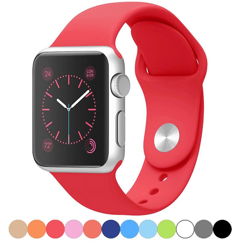 Apple Silicone Strap for Apple Watch Series 1-9/SE, Classic Sports Band