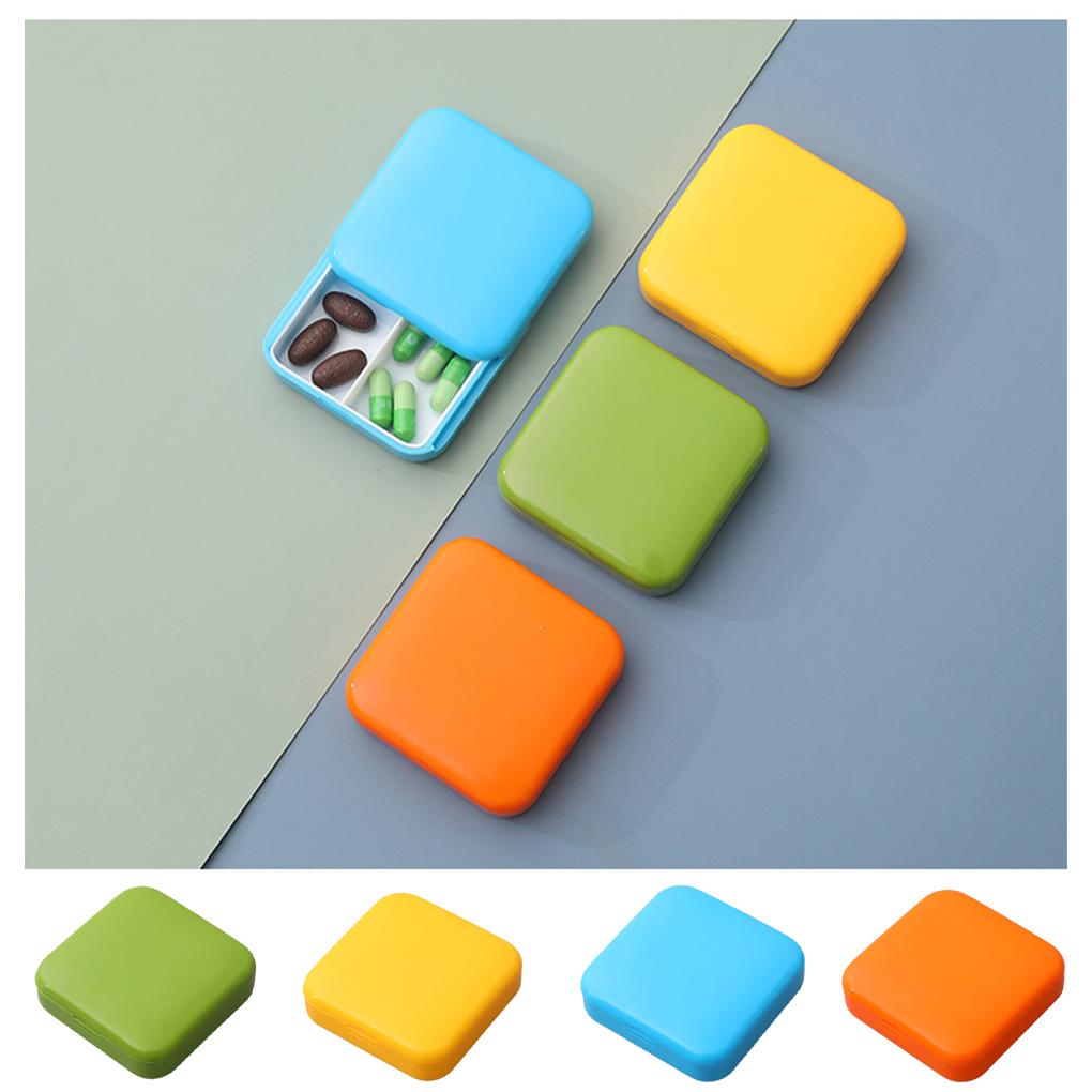 Pill Case 2 Grids Dust Proof Daily Pills Organizer Box Portable Container Dispenser Office Gym Accessories for Handbag