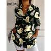 Women's Halloween 3D Witch Bat Print Blouse 2025 Autumn Fashion Long Sleeve Tops Trendy Loose Casual Lapel Party Shirts
