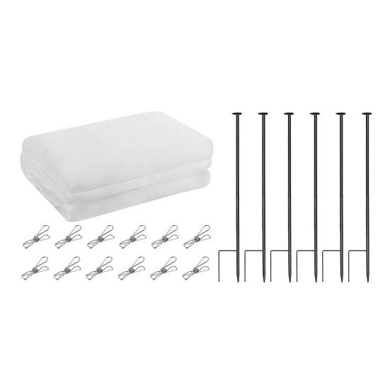 1 Set Raised Garden Bed Netting, Garden Bed Insect Netting Kit, 2.6ft Metal Support Stakes with 4Ft x 8Ft Fine Mesh