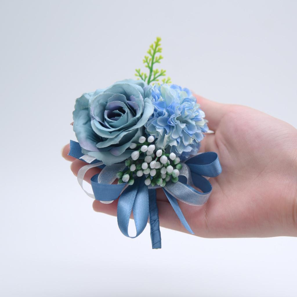 Silk Flower Wedding Boutonniere for Groom & Bride - Handmade Artificial Decoration