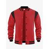 Giacca Casual da Uomo, Giacca Sportiva, Cardigan di Velluto, Top Spliced con Collo Rialzato, Giacca da Baseball