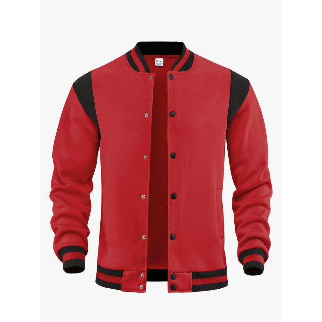 Giacca Casual da Uomo, Giacca Sportiva, Cardigan di Velluto, Top Spliced con Collo Rialzato, Giacca da Baseball