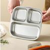 Leak Proof Stainless Steel  Lunch Box Reusable Student Meal Plate Food Container  Child School