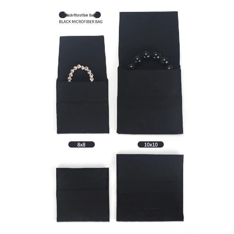 

Custom Microfiber Velvet Jewelry Pouch with Flap & Press Stud Closure - Logo Printable