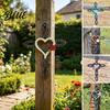 Piesă Decorativă Balcon Potcoavă Metalică Inimă Cruce de Perete Decor Artă Suspendată Ornamente Grădină Cruce Sculptură Artă Spirituală Rustic pentru Casă de Fermă