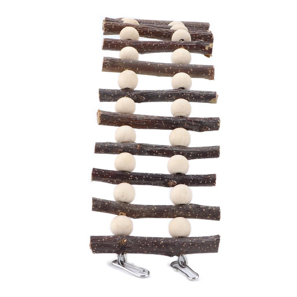 Hamster Wooden Ladder Bendable Climbing Ladder Chew Toy with Beads for Hamsters Golden Bears Small Pets