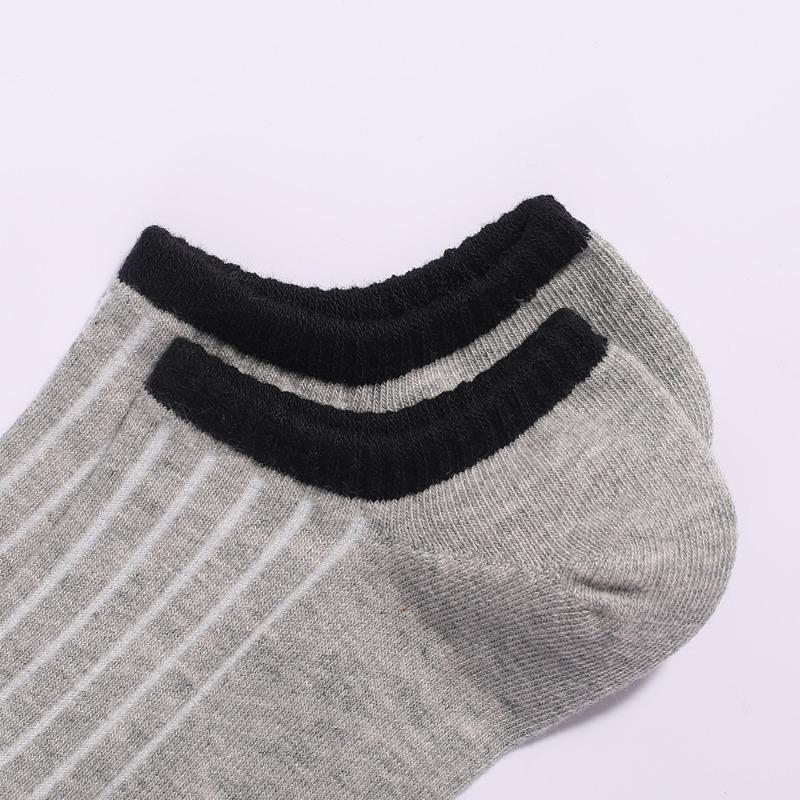 5 Pairs of Men's Spring Summer Leisure Cotton Solid Color Breathable Invisible with Short Boat Socks