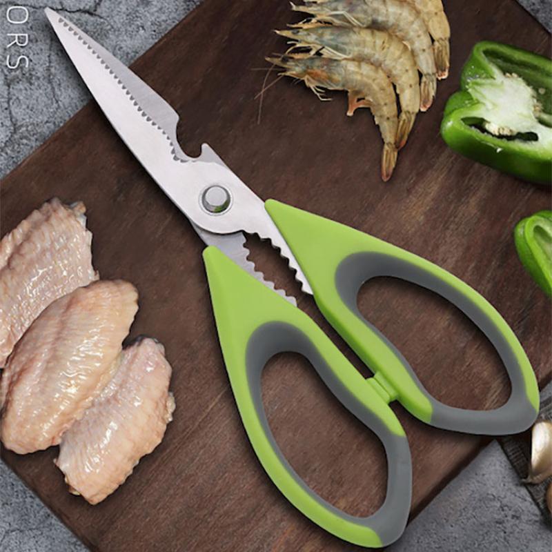 Stal Nierdzewna Ostre Ostrze Klipsy do Koreańskiego Grilla Domowe Wielofunkcyjne Nożyce Kuchenne z Dziadkiem do Orzechów Otwieraczem do Piwa