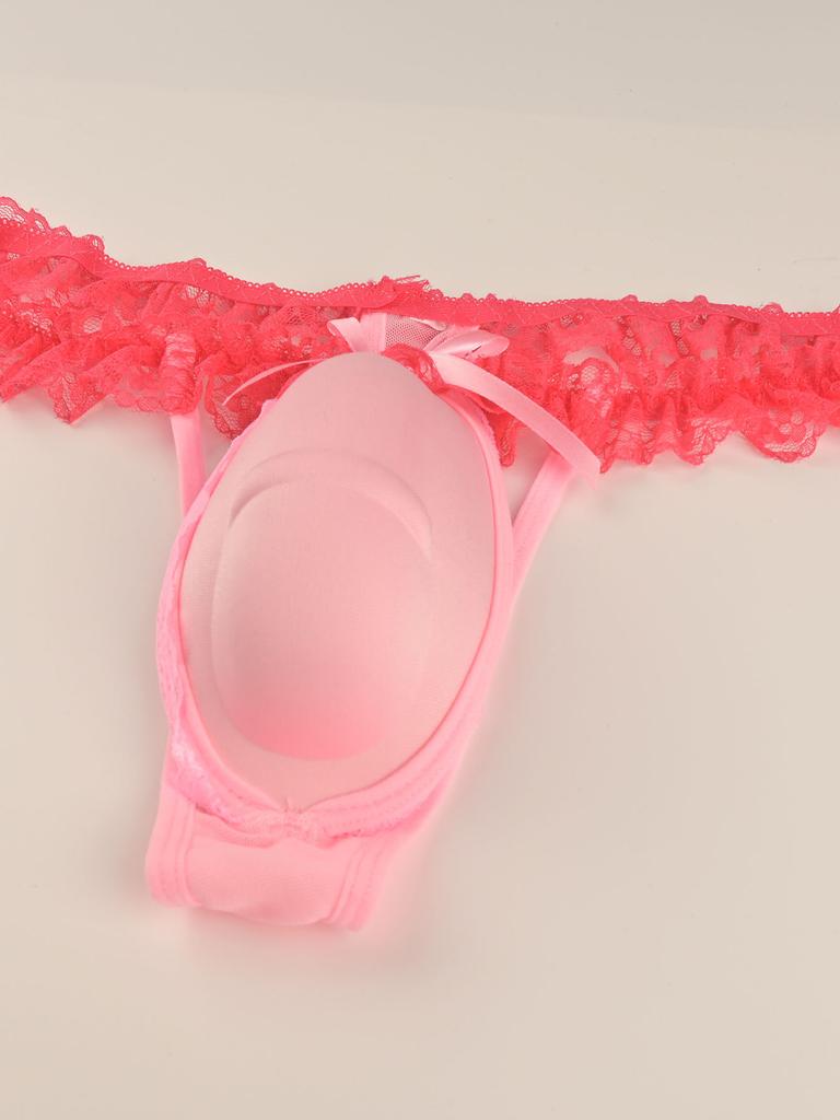 Large Size 3D Bugle Pouch Sissy Panties Japanese Mens T-Back Thong G-String Fake Girl Roleplay Lingerie Crossdresser Nightwear