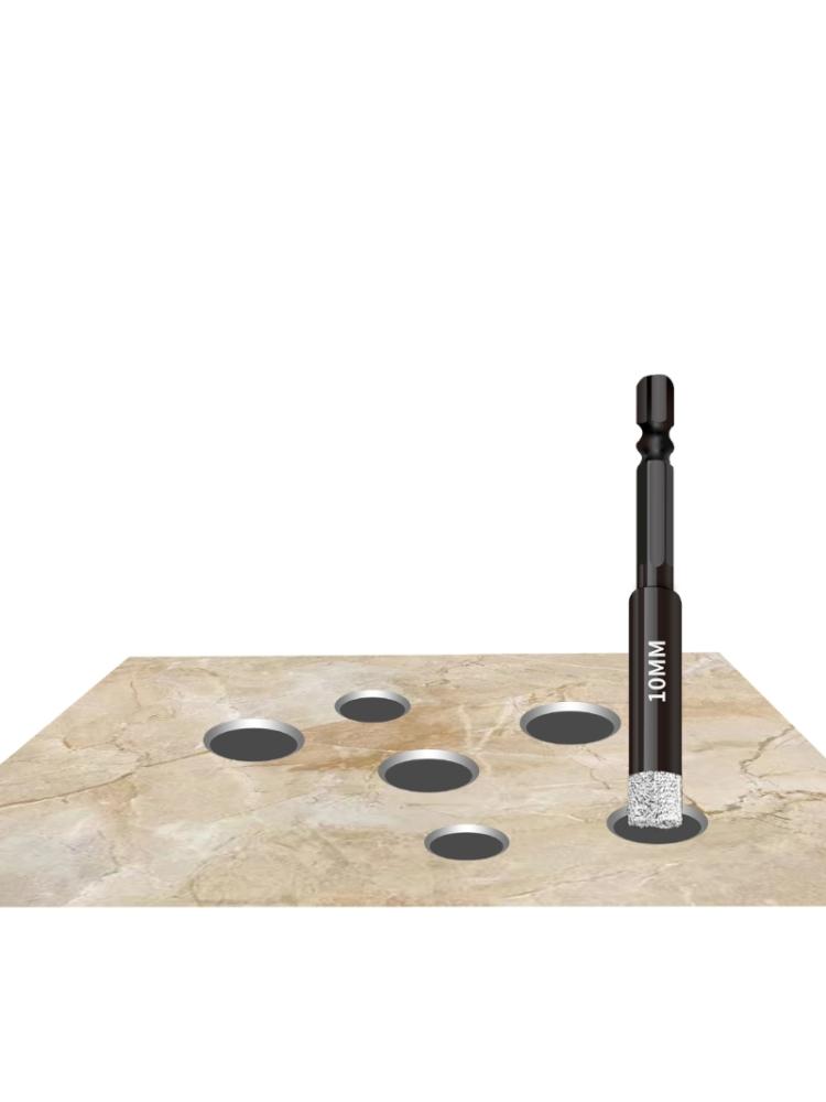 5Pack Diamond Drill Bits Set for Granite Ceramic Marble Tile Stone Glass Hard Materials, Integrated Coolant for Fast Dry