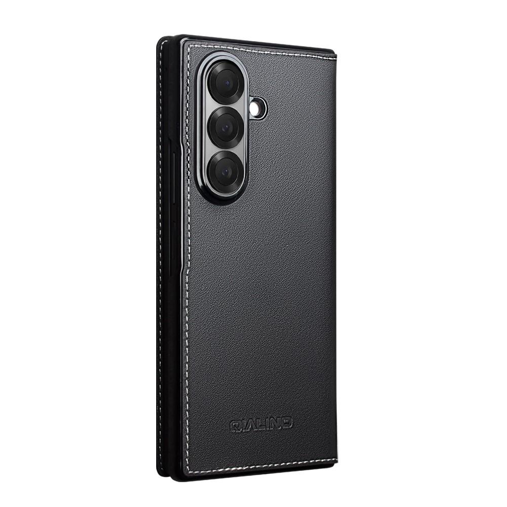 Flip Case for Galaxy Z Fold7 - Leather/PU, Black