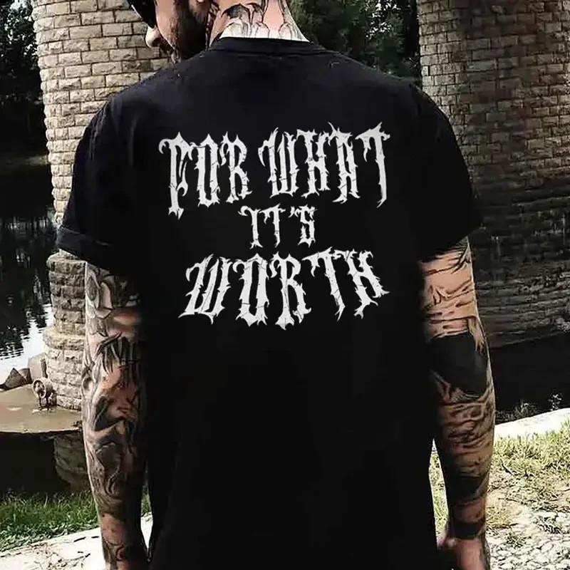 FOR WHAT IT S WORTH T-shirt, Retro Vintage Y2k Men Graphic Tees Unisex T-Shirt S