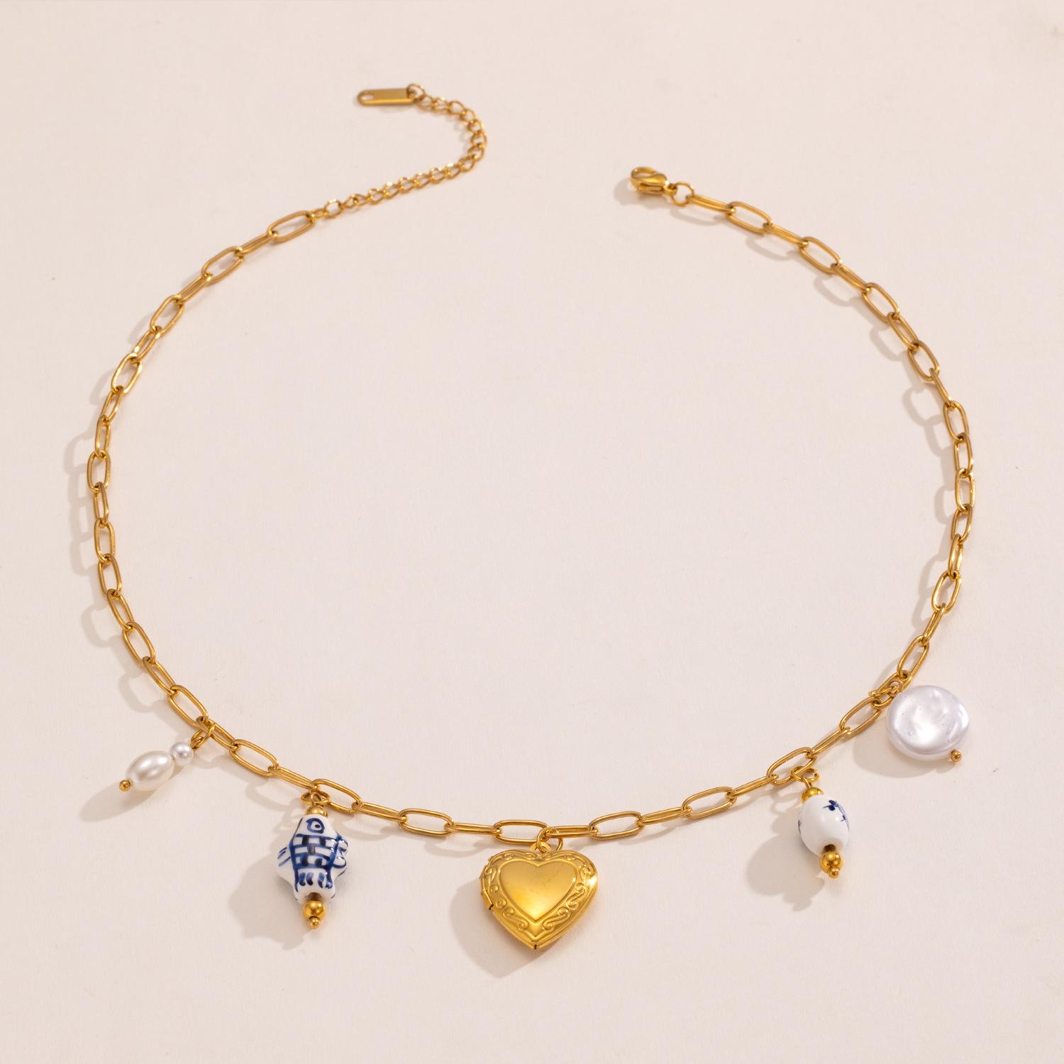 

1 шт. Подвеска «Ветер океана» Ожерелье «Рыба-жемчужница» для женщин и пар С уникальным чувством дизайна Праздничные украшения в подарок Предотвращает аллергию 50cm золотой