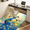 Colorful Peacock Chair Mat - Office Carpet, Oversized Rug for Home Decor, Sofa Mat, Desk Pad Gift, Suitable for Bedroom, Living Room, Variou