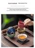 Kiln-Fired Ceramic Tea Cup Set: Five Elements Gift Box with Tea Bowls