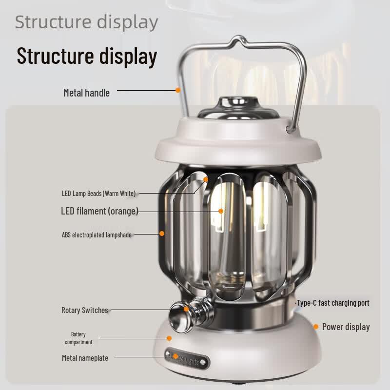TAN XIAN ZHE Vintage Rechargeable Camping Lantern