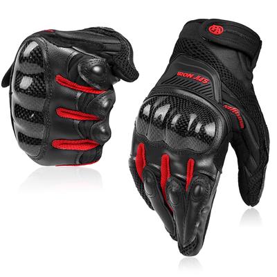 Motorcycle Motorcycle Breathable Carbon Leather Mesh Motorcycle Knuckle Touch Panel Compatible Gloves, Spring/Summer Gloves, Gloves, Gloves,