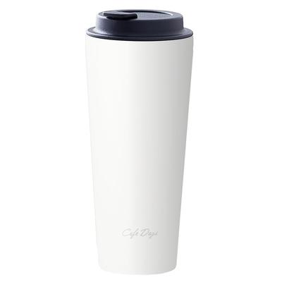 Iris Ohyama with Drink Tumbler with Traveler Lid 470ml White Comes with a Lid That Spill Even When Tilted Safe for Driving or Carrying Slim Type That