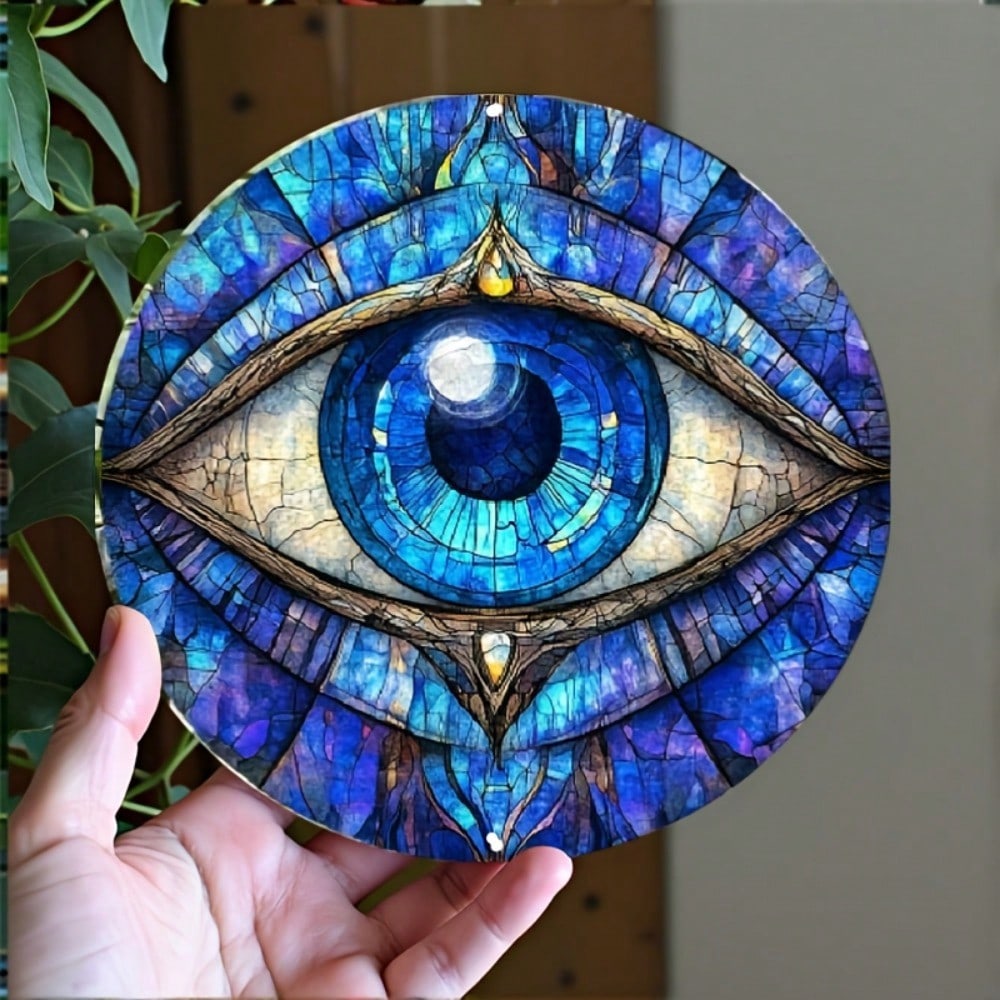 Round Metal Painting for Cafe Kitchen Living Room Hallway