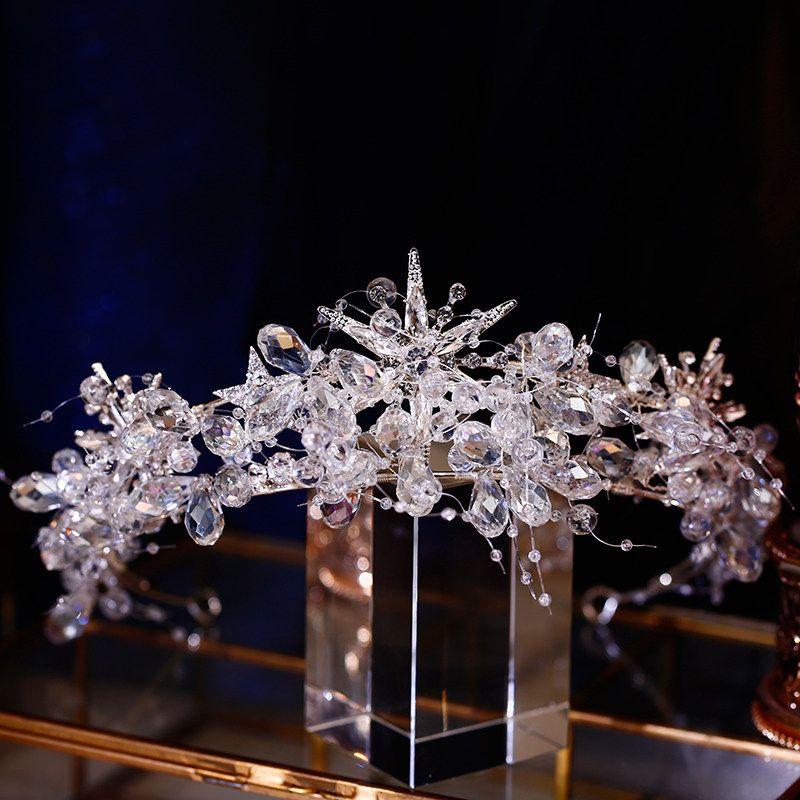 Bridal Wedding Elegant Crown Shiny Rhinestone Headdress
