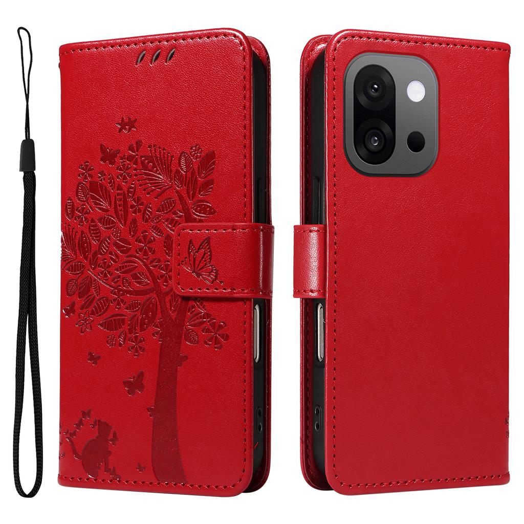 For OnePlus 13T 5G Phone Case with Stand Cat Tree Pattern Leather Wallet Mobile Cover