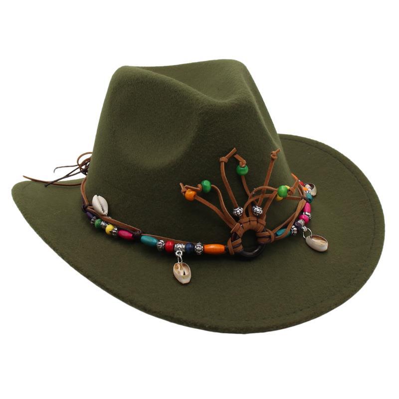 Hot-Selling Western Cowboy Hat Ethnic Style Stage Hat Warped Edge Fedora Hat British European And American Style