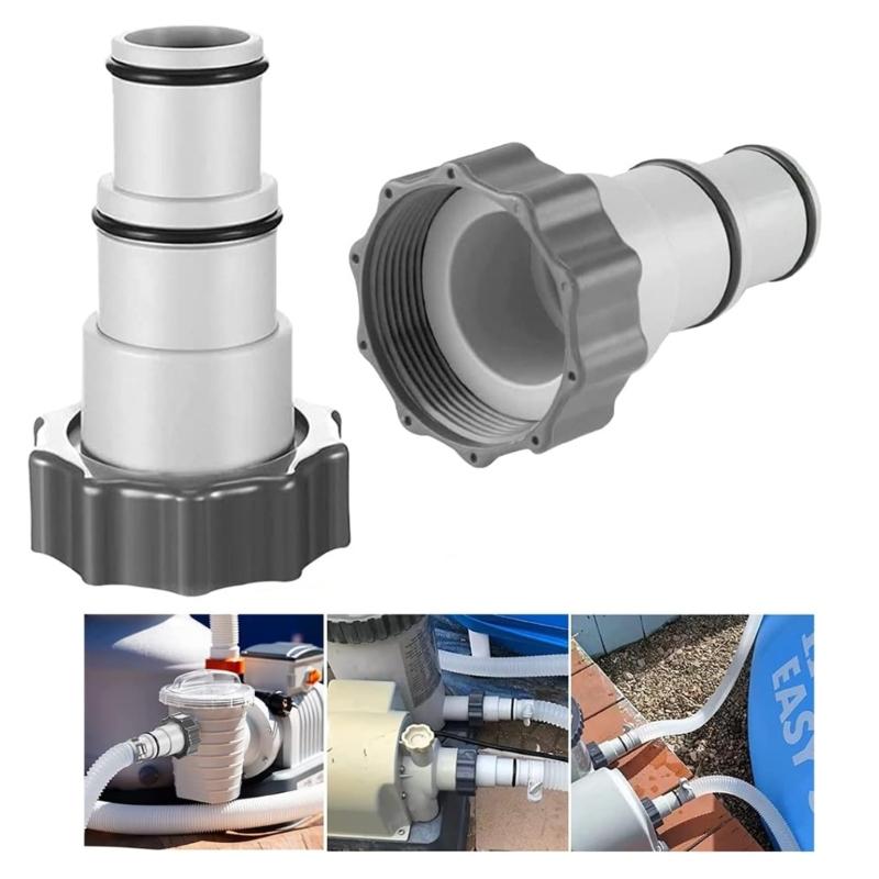 Poolschlauchverbinder 1,25" auf 1,5" Schlauchadapter Poolpumpenschlauchadapter mit Klemme Ersatz für Bodentankpumpen