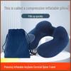 U-Shaped Travel Neck Pillow - Press-to-Inflate, Portable Support for Flights and Business Trips