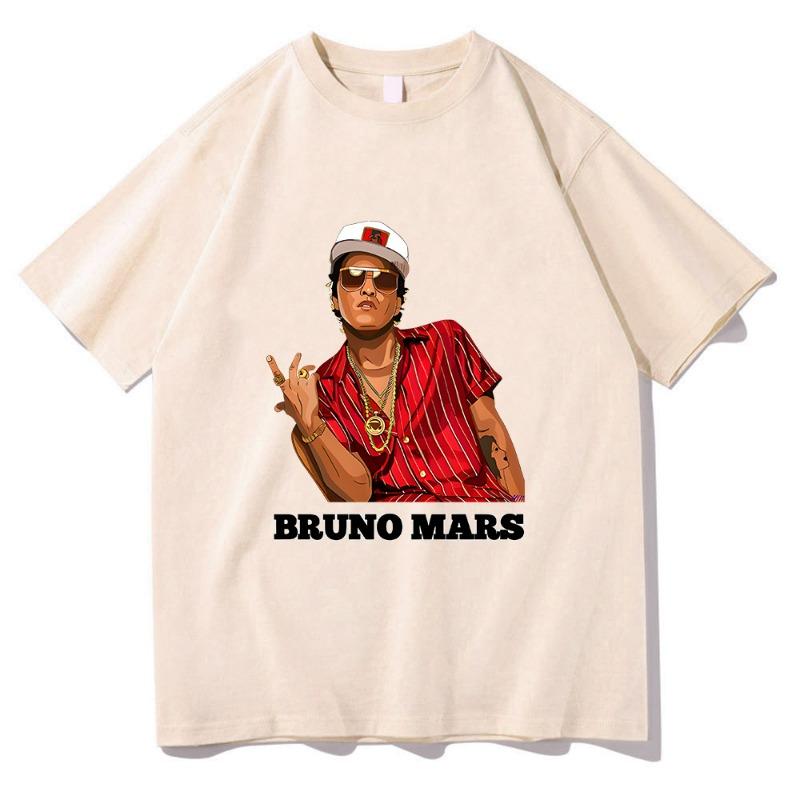 Tričko Bruno Mars Grafický potisk Korejský styl Punkové tričko Krátký rukáv Gotické Tričko s O-výstřihem Ropa Hombre Retro Měkké oblečení