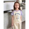 Foreign Trade Children's Clothing 2026 Summer New Style Girls' Cartoon Bear Korean Style Half-Sleeve Top Pure Cotton Round Neck Short-Sleeve T-Shirt