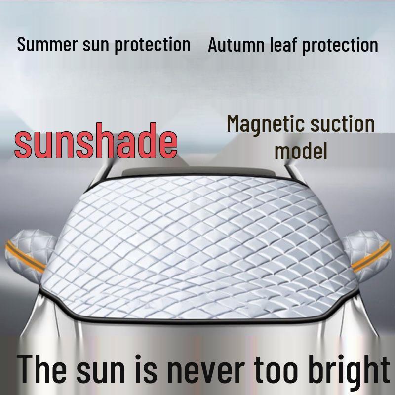 Universal Magnetic Sunshade: Thickened, Snowproof, Anti-Freeze, Light-Blocking Car Cover for Front Windshield