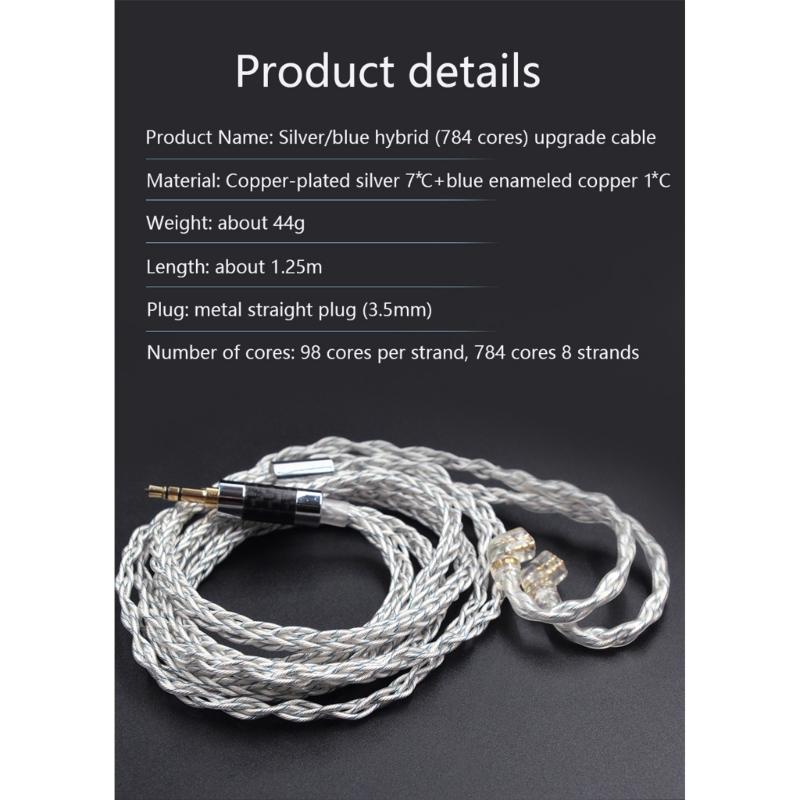 Hochwertiges C-Pin 0,75mm Kopfhörerkabel für ZS10PRO ZSN EDX ZEXPRO ZASZAX ASFAST ASXAS12 Kopfhörer Langlebiges Kabel