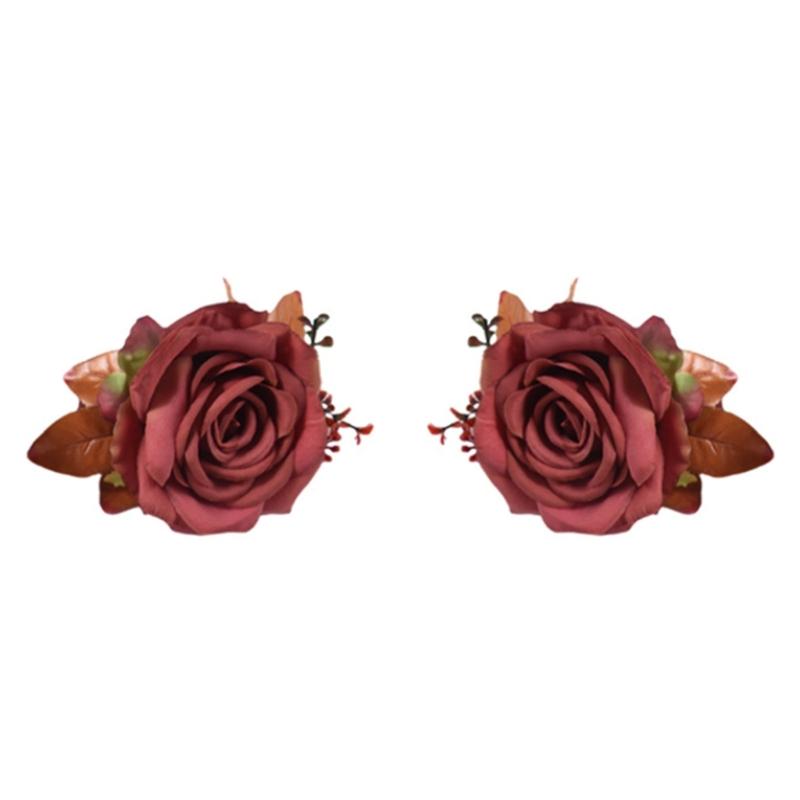 Cloth Flower Curtain Tie Backs Rose Curtain Tieback Clip Decorative Rope Holdbacks Window Buckle for Window Decoration