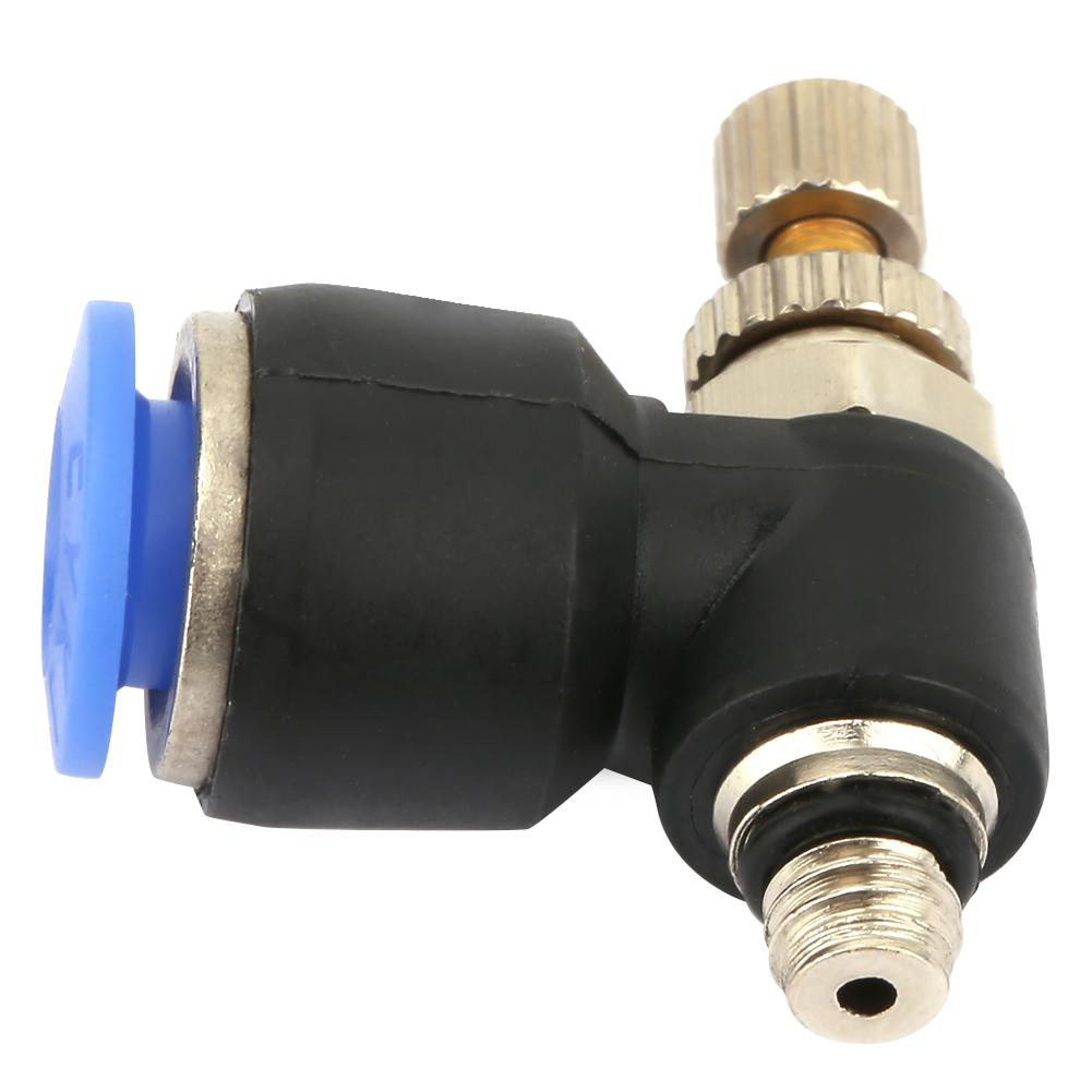 2pcs Tube Air Flow Speed Controller Pipe Pneumatic Fitting Regulator Valve(SL6 M5)