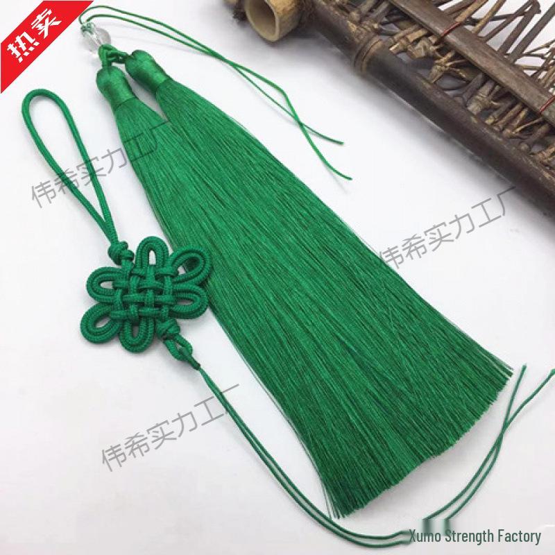 Handmade Chinese Knot Car Pendant with Double Rayon Tassels - Year of the Horse Design
